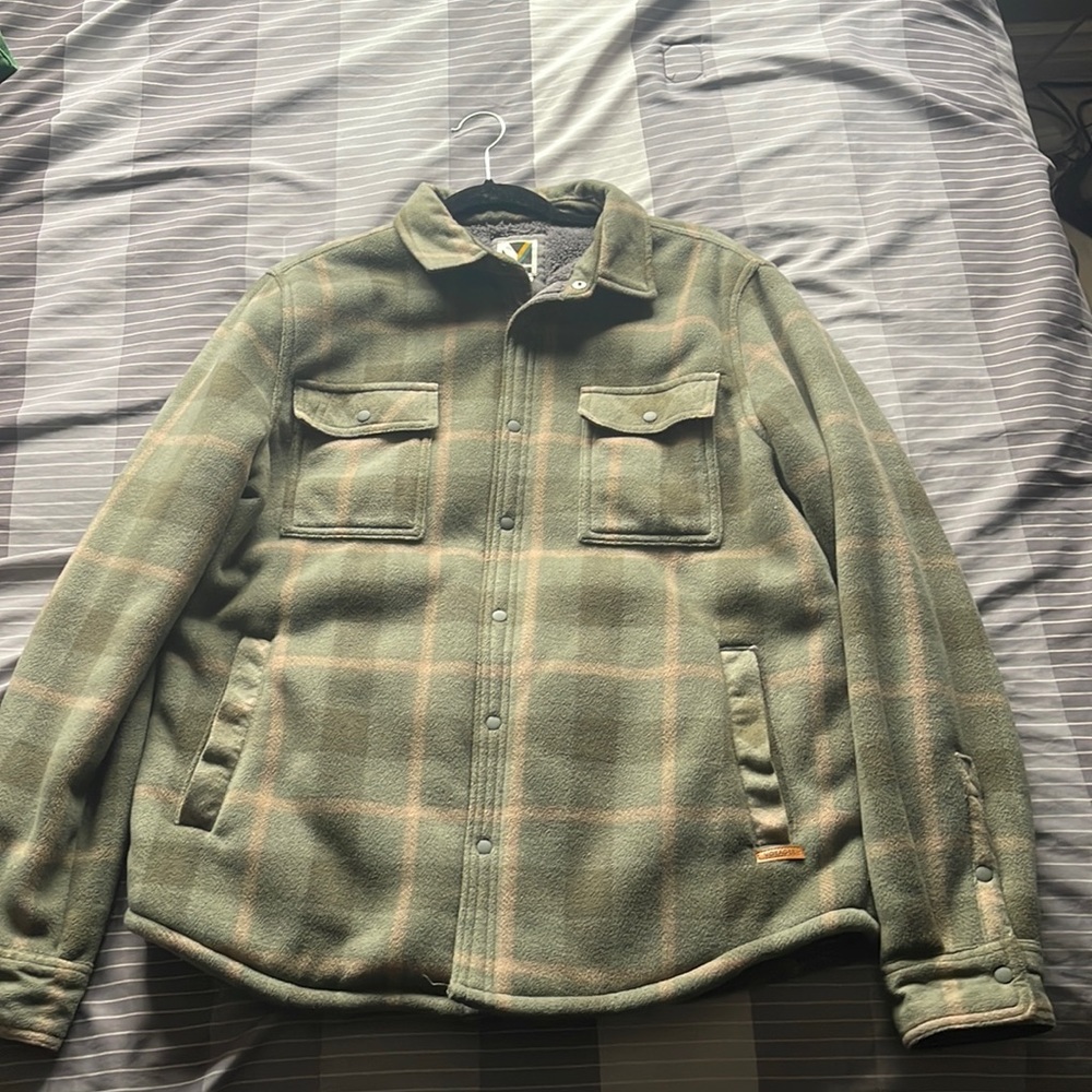 Green thick flannel